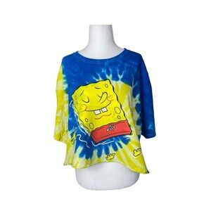 Nickelodeon SpongeBob SquarePants Crop Top Womens Extra Large Yellow Blue Casual